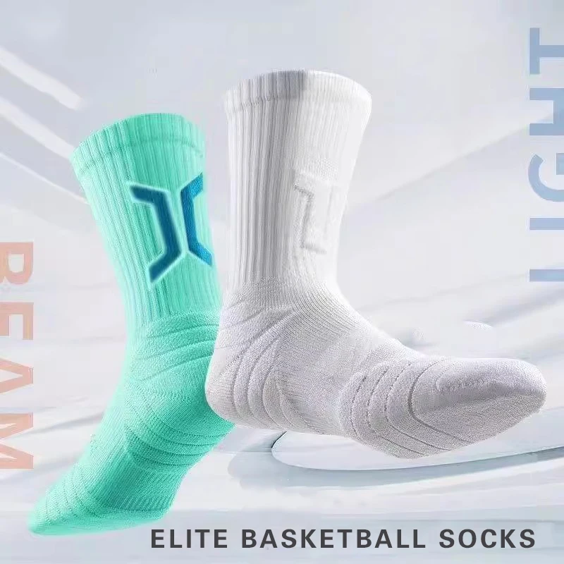 

1/3 pairs professional men's basketball socks with thick towel bottom breathable sports socks men's long badminton socks