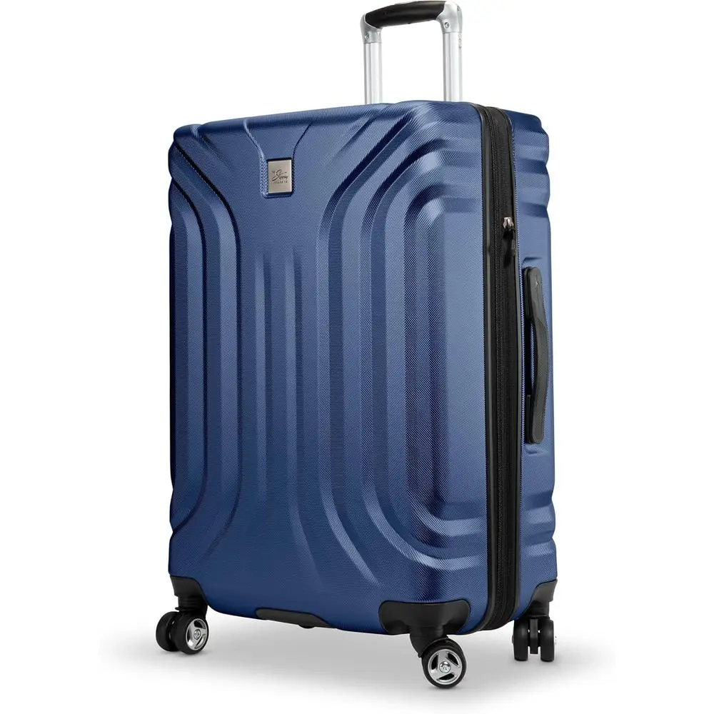 

Expandable 4-Wheel Spinner Suitcase, Durable Hardshell, Lightweight, Stylish Maritime Blue, Medium 24-Inch