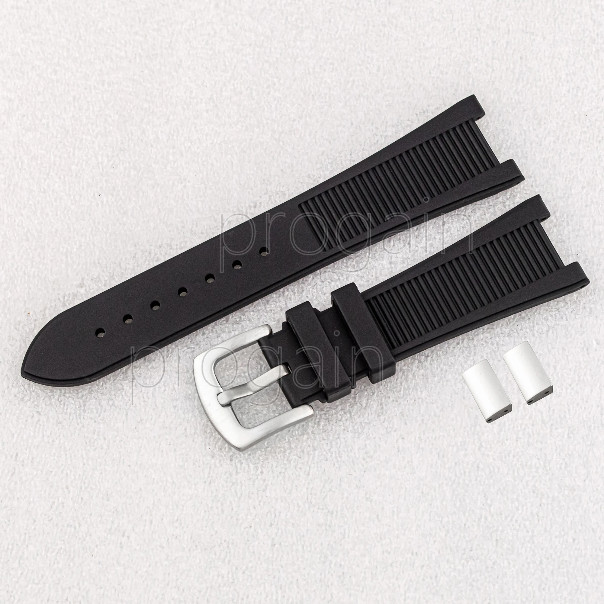 

Watch Rubber Strap 25mm Stainless Steel Silvery Buckle Black/Blue/Brown PVD Plated Replacements Accessories Parts Repair Tools