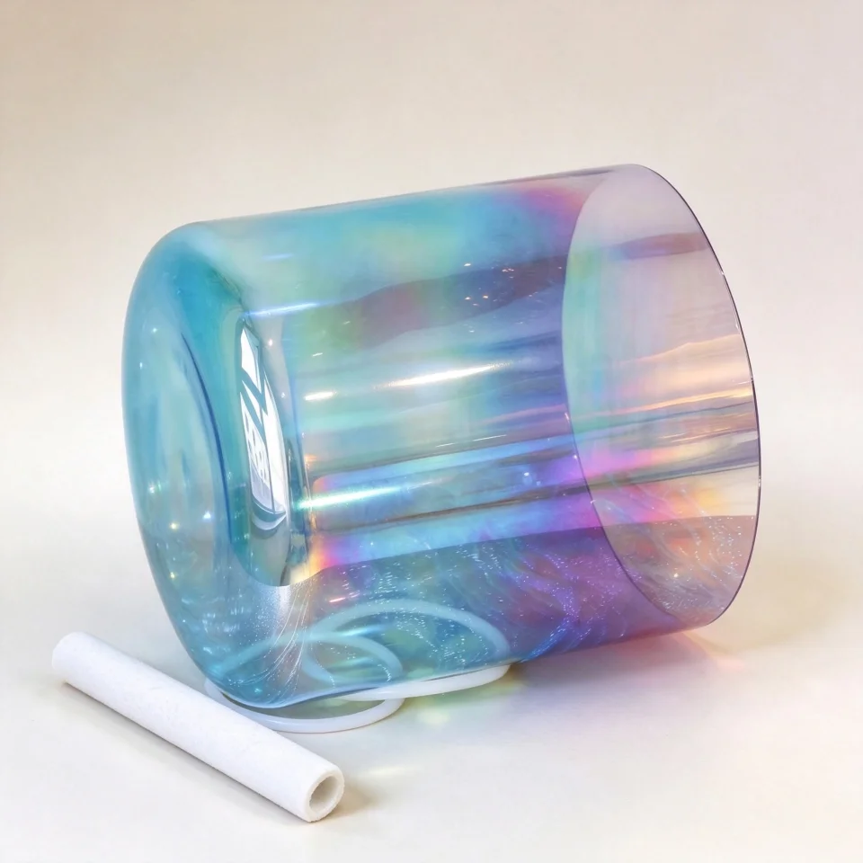 Gradient Color Crystal Singing Bowl Dreamy Romantic Sound Healing Bowl for Meditation Mindfulness Jewelry