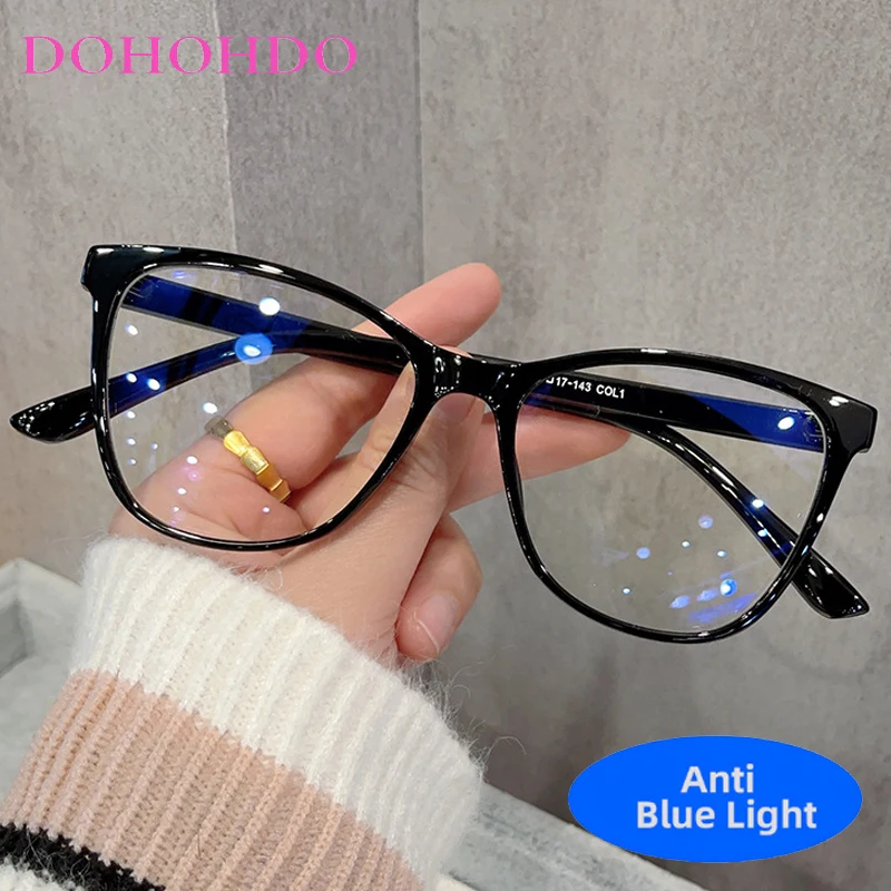 

Fashion Brand Designers Big Frame Cat Eye Blue Light Blocking Glasses Women Men Optical Spectacle Protection Computer Eyeglasses