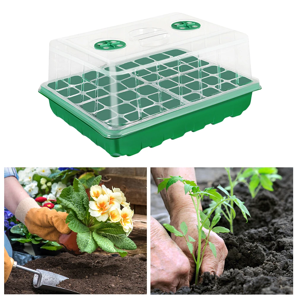 Mini Greenhouse 12/24/48 Compartments Indoor Greenhouse Propagation Greenhouse Nursery Box With Air Vent  for Hydroponics Growin