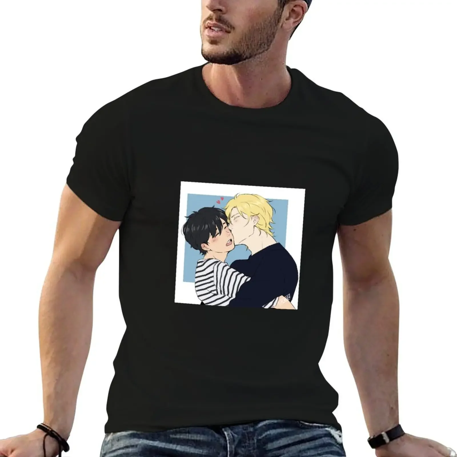 Ash and Eiji Soft Kiss T-Shirt anime t shirts anime tshirt graphic tee shirt mens fashion