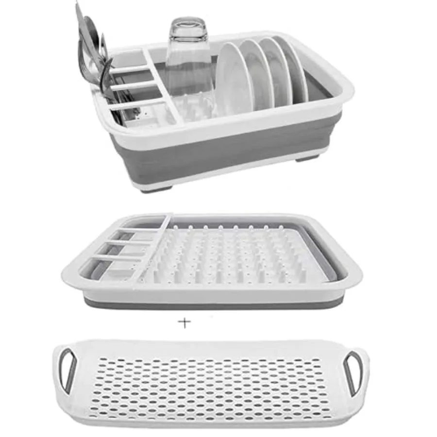 

camper must haves dish drying rack Collapsible Dish Drying Rack Portable Dinnerware Drainer Organizer for Kitchen RV Campers Tr