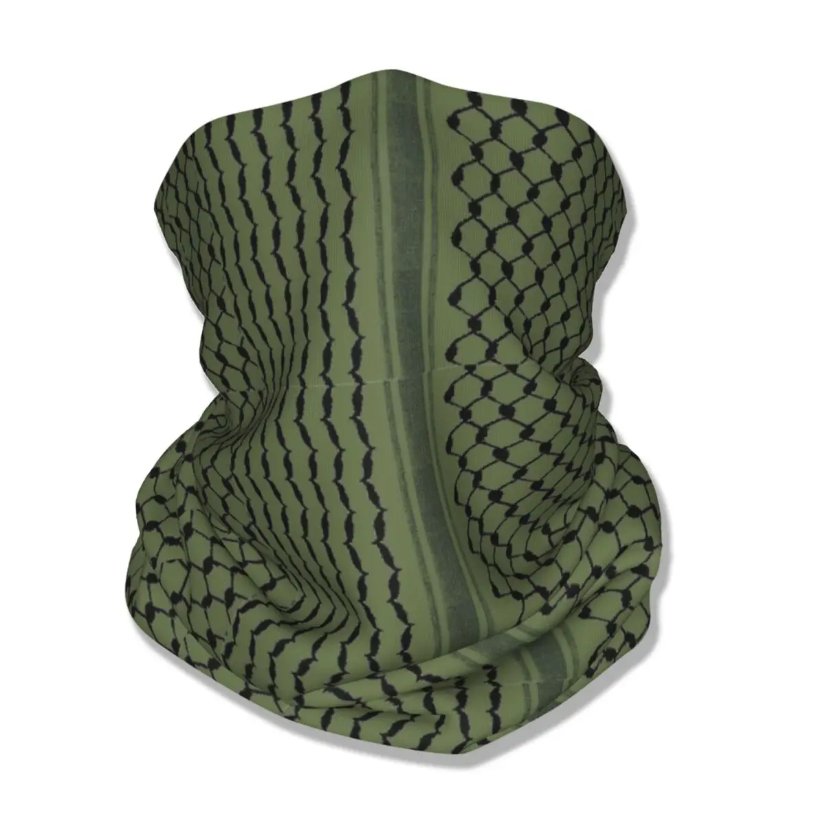 

Palestinian Hatta Kufiya Olive Green Keffiyeh Bandana Neck Gaiter Printed Palestine Arabic Wrap Scarf Warm Headband Fishing