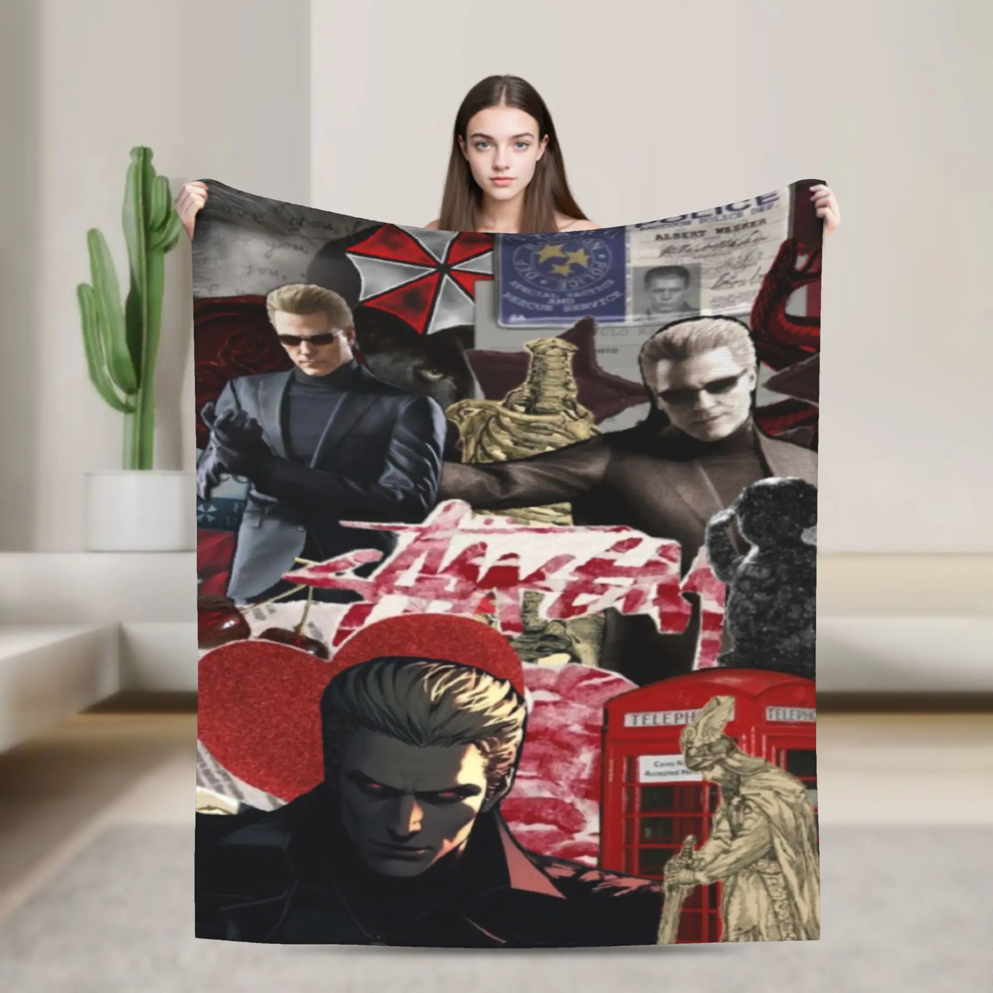 Albert Wesker  Print Blanket For Men Women Super Soft Cozy  Throw Blankets for Sofa 50x60 Inches Multiple Sizes