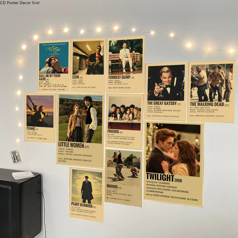 Movie TV Anime Leon Mid90s Titanic Retro Poster Kraft Paper Posters Vintage Home Room Bar Cafe Decor Aesthetic Art Wall Painting