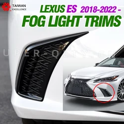 For Lexus ES 2018 - 2023 F Sport Style Front Fog Lamps Shade Foglight Grille Hoods Wind Knife Fangs Decorative Cover Trim Black