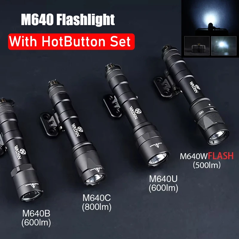 

WADSN M640 Tactical Surefir Flashlight AR15 Rifle Weapon Airsoft Scout Light strobe Mlok Keymod Pictinny 20mm Rail Hunting Lamp