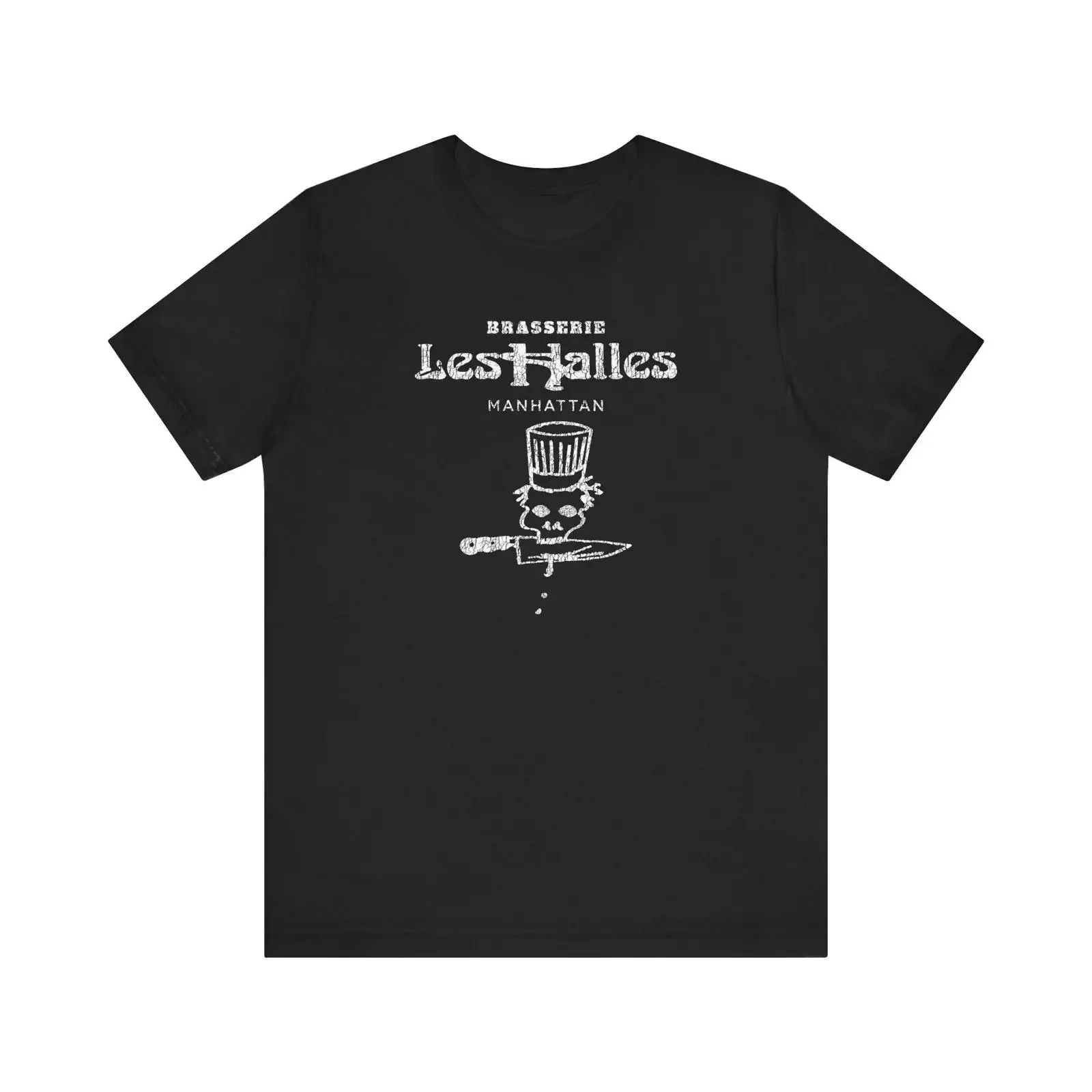 Camiseta Vintage Brasserie Les Halles de Anthony Bourdain, Estilo Restaurante Antiguo, Lavada, Elástica y Transpirable