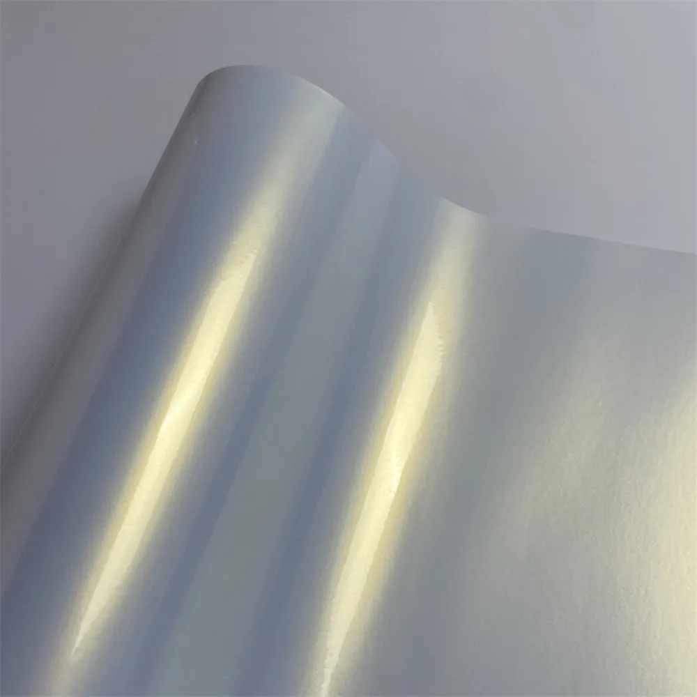 Glossy Pearl White Vinyl Car Wrap Film Red Blue Purple Color Change Chameleon Vinyl Film Foil for Vehicle Motorcycle Exterior