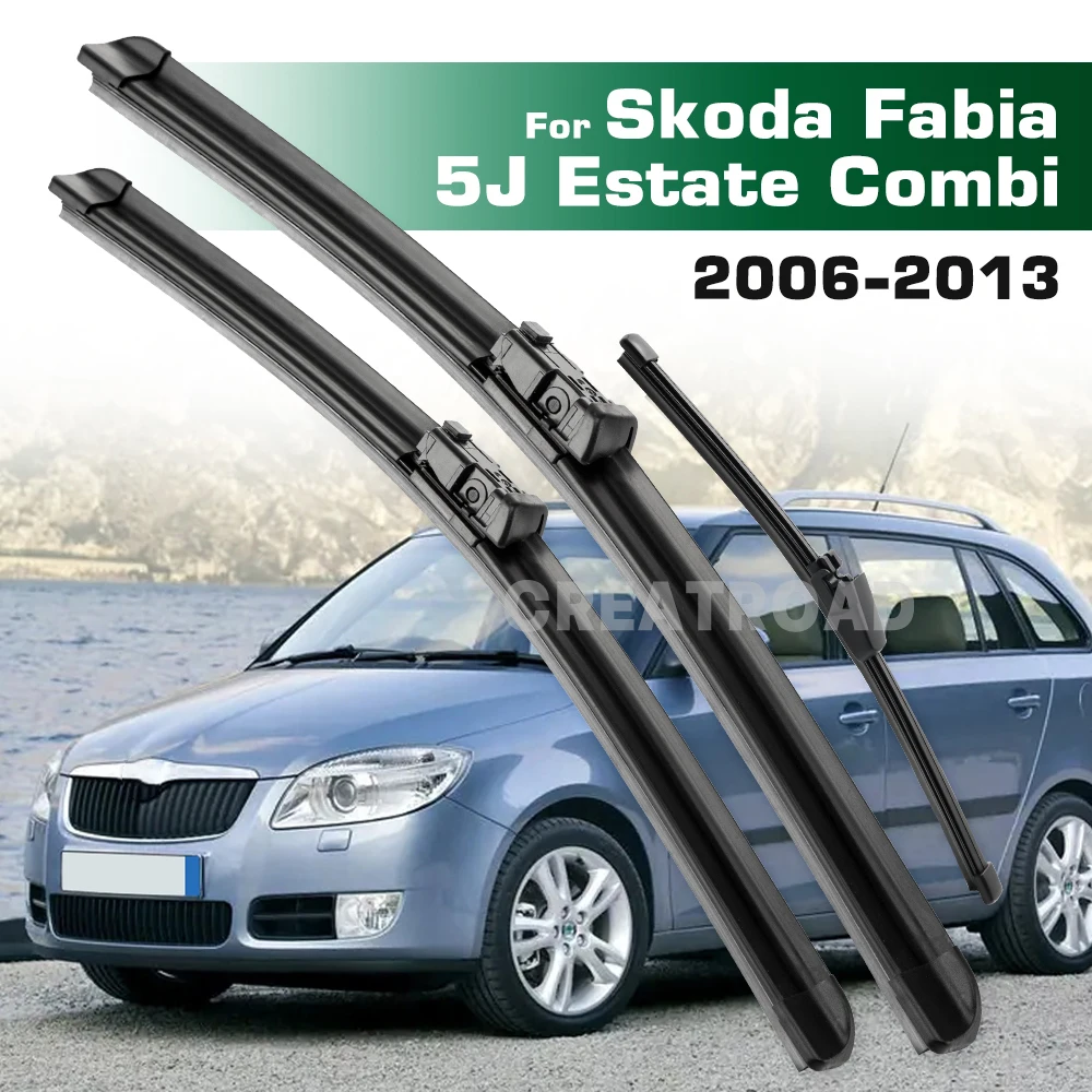 

GREATROAD Стеклоочиститель с левым и правым рулем, комплект передних и задних щеток стеклоочистителя для Skoda Fabia 5J Estate Combi 2006-2013, лобовое стекло, окно