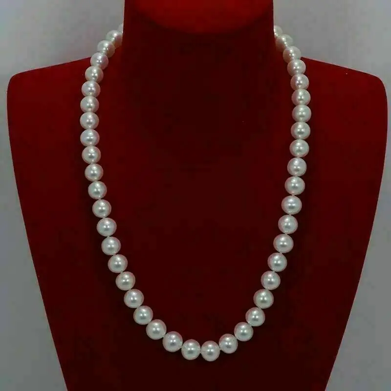 

20” 18“ AAAA Japanese Akoya 7-7.5 mm white pearl Necklace 14K