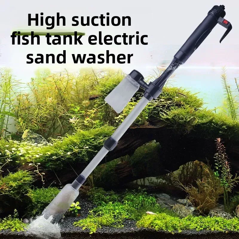 Aquarium Aquarium elektrische Batterie Wasserwechsler Sand Waschmaschine Aquarium Wasserabsorber elektrische Wasserpumpe zum Saugen des Hockers