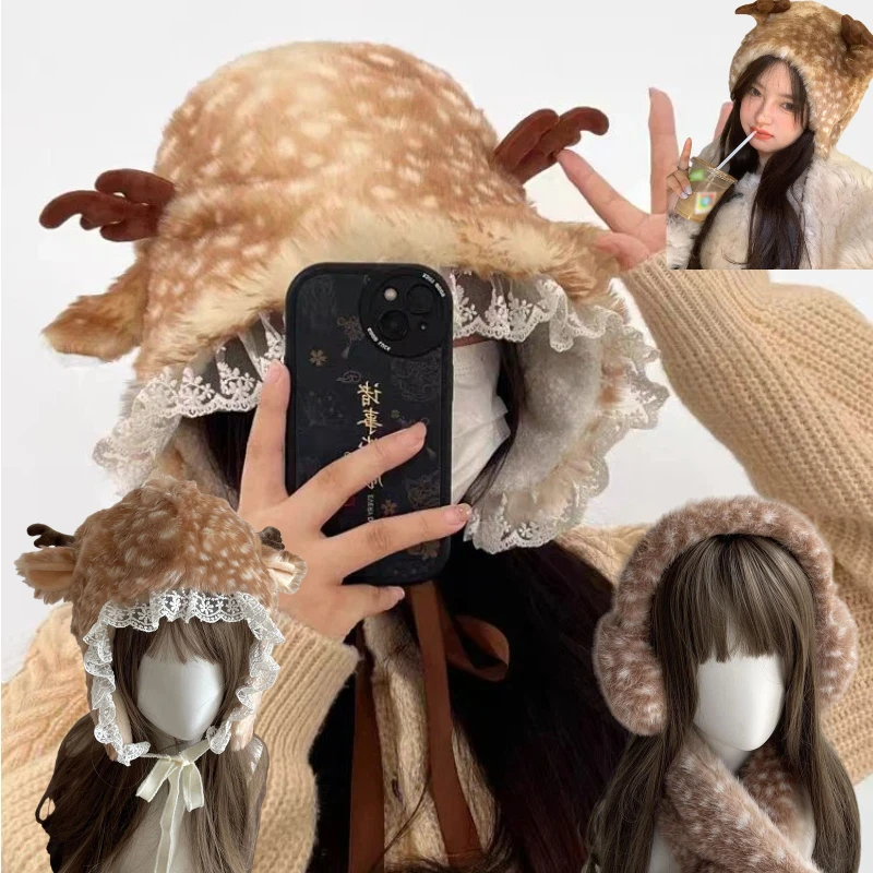 

Imitation Plush Cute Reindeer Leg Cover Warm Plush Boot Socks Korean Plush Hatswinter Accessories Christmas Performance Costumes