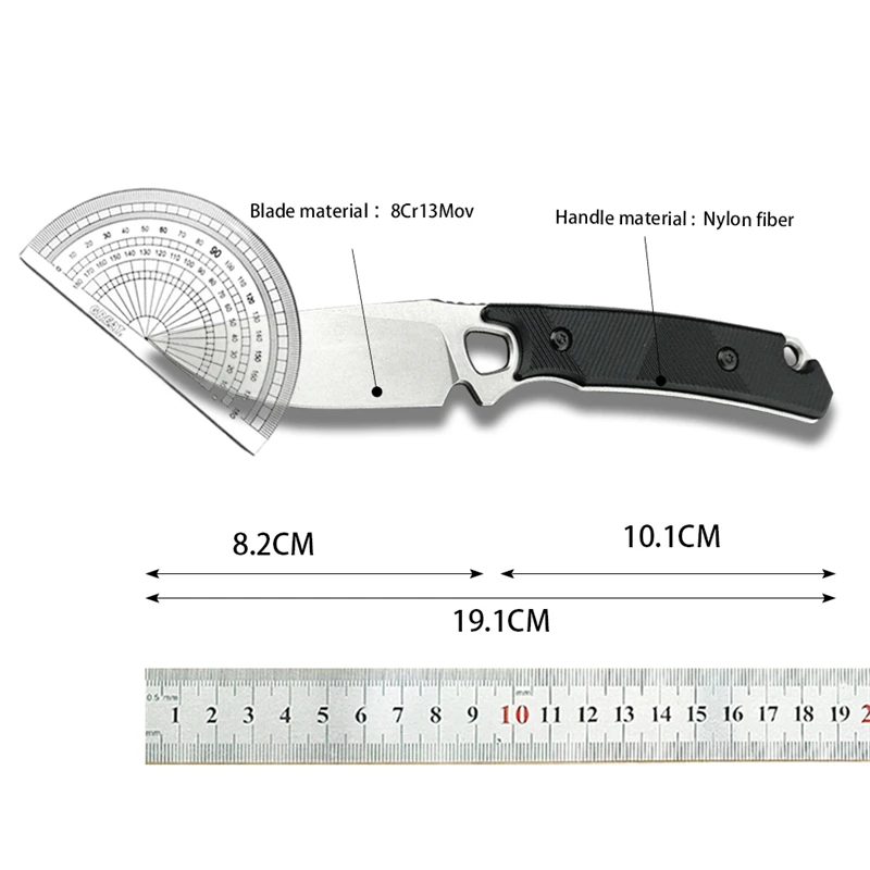 KS2048 straight knife outdoor hunting tactical cutting fishing nylon fiber handle survival self-defense hiking fixed knife