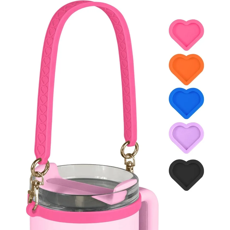 

Ручка для бутылки с водой для мягкого силиконового держателя, слинг-переноска с ремешком, подходит для большинства бутылок на 840 унций, совместимых с аксессуарами для чашек