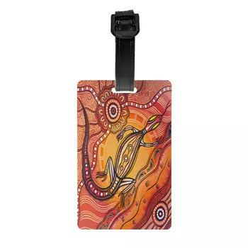 Benutzerdefinierte australische Aborigine-Kunst-Gepäckanhänger für Koffer, Sichtschutz, Name, Ausweis