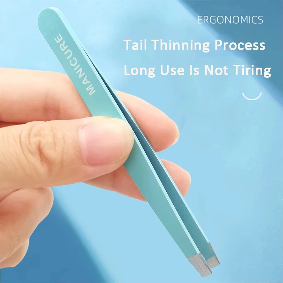 ملاقط حواجب عالية الجودة مكونة من 4 قطع، مزيل شعر ملون، ملاقط حواجب بزاوية من الفولاذ المقاوم للصدأ، حقيبة تخزين أدوات الحواجب