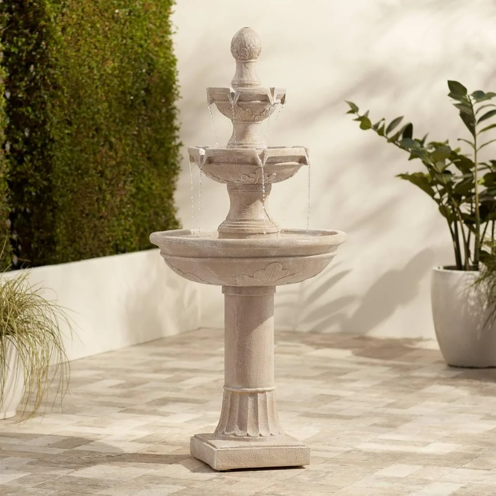 Stafford Italian Outdoor Floor Bubbler Fountain and Waterfalls 48