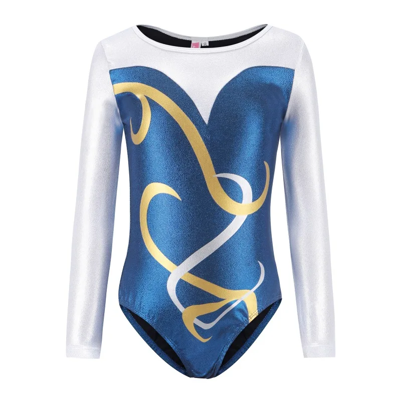 

Children Girls Gymnastics Leotard Long Sleeve Activewear Dance Unitard for Kids Athletic Tumbling Outfits Competition Dancewear