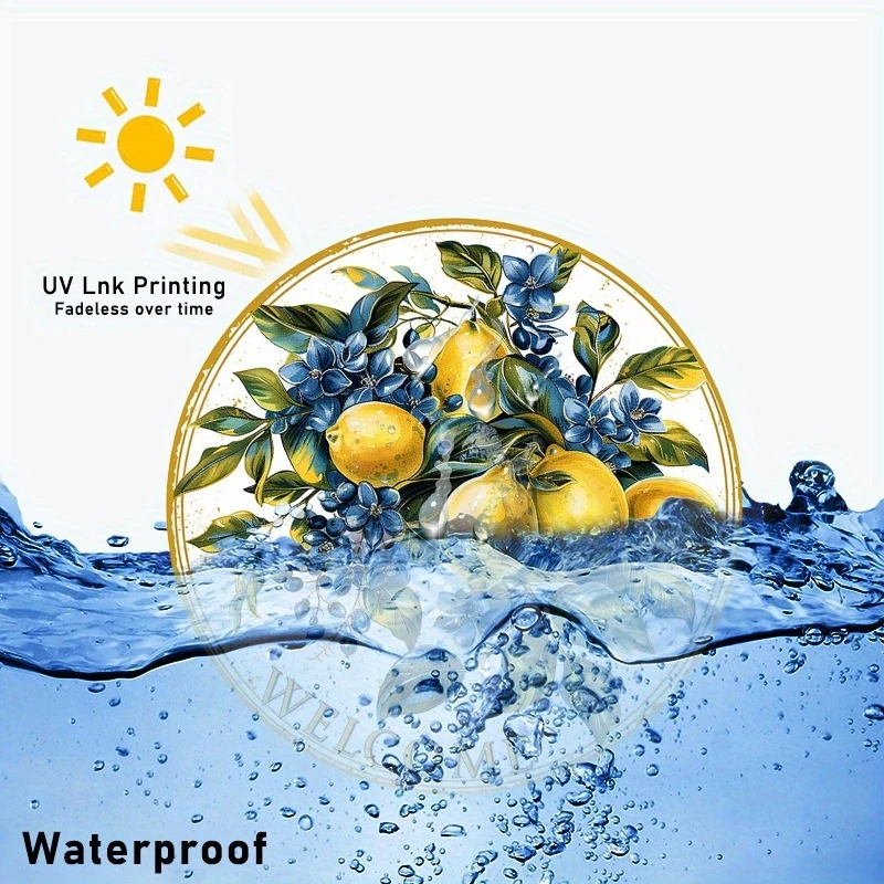1 قطعة 2D خشبية معلقة علامة خمر الليمون ترحيب تسجيل موضوع 8 بوصة علامة مستديرة شريط المنزل المرآب مقهى حديقة الديكور