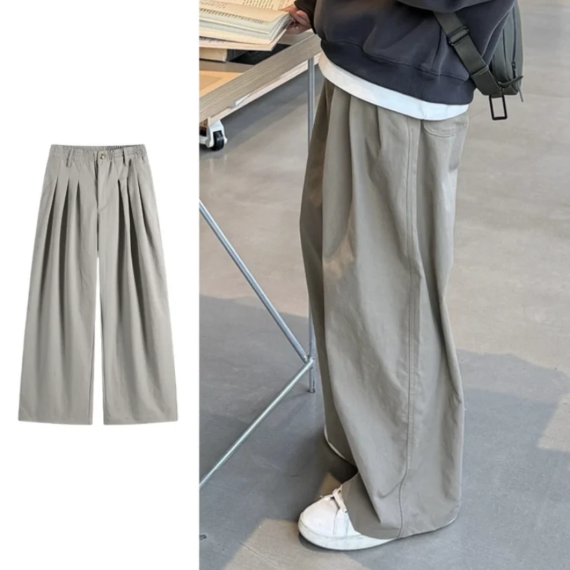 

Мужские повседневные брюки Cityboy однотонные плиссированные в японском стиле, свободные, универсальные, для работы, весна-осень