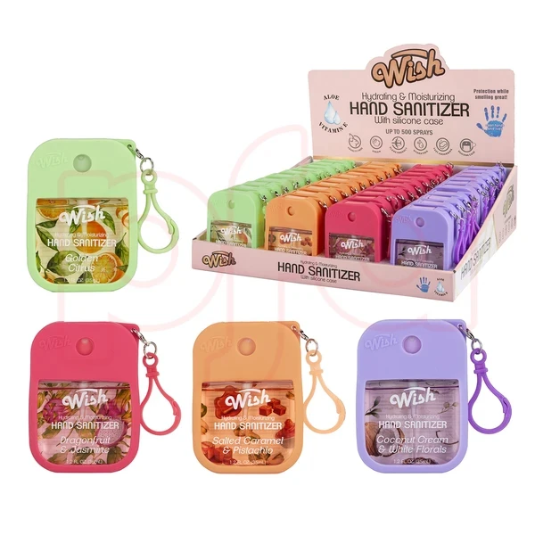 Portable Hand Sanitizer with Silicone Keychain Case