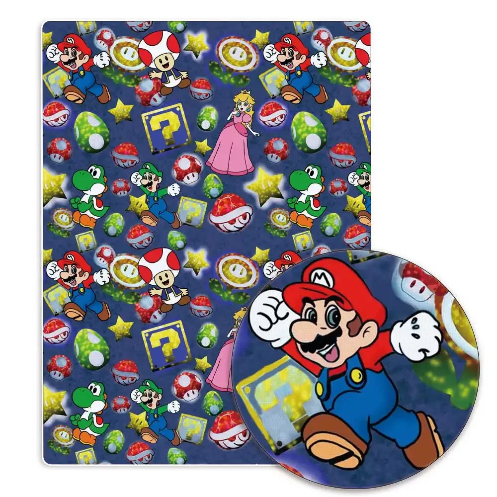 Mario Polyester cotton Cartoon Fabric 140*50cm Handmade Sewing Patchwork Quilting Baby Dress  Fabric