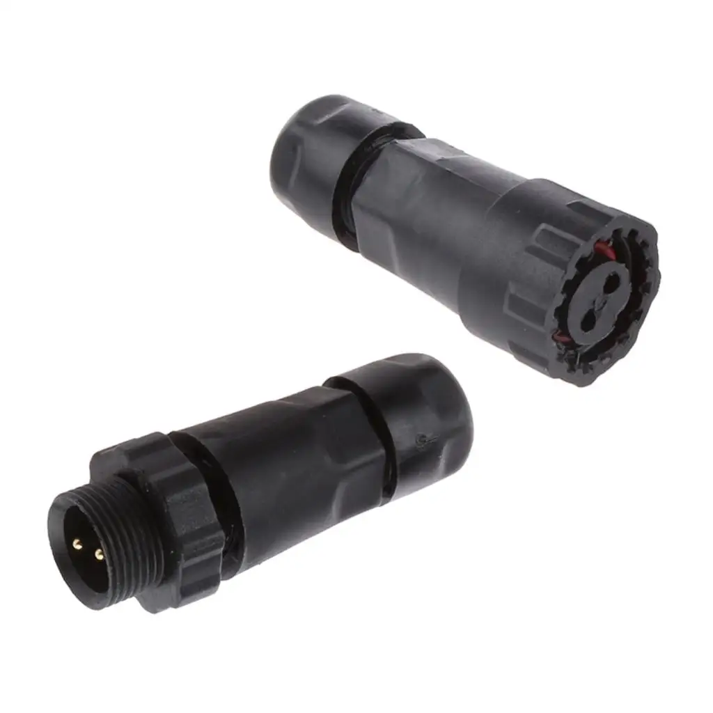 

15A 7.5mm IP68 Waterproof 4 Pins 3 Pins 2 Pins Assembled Electrical Cable Connector Socket Blk