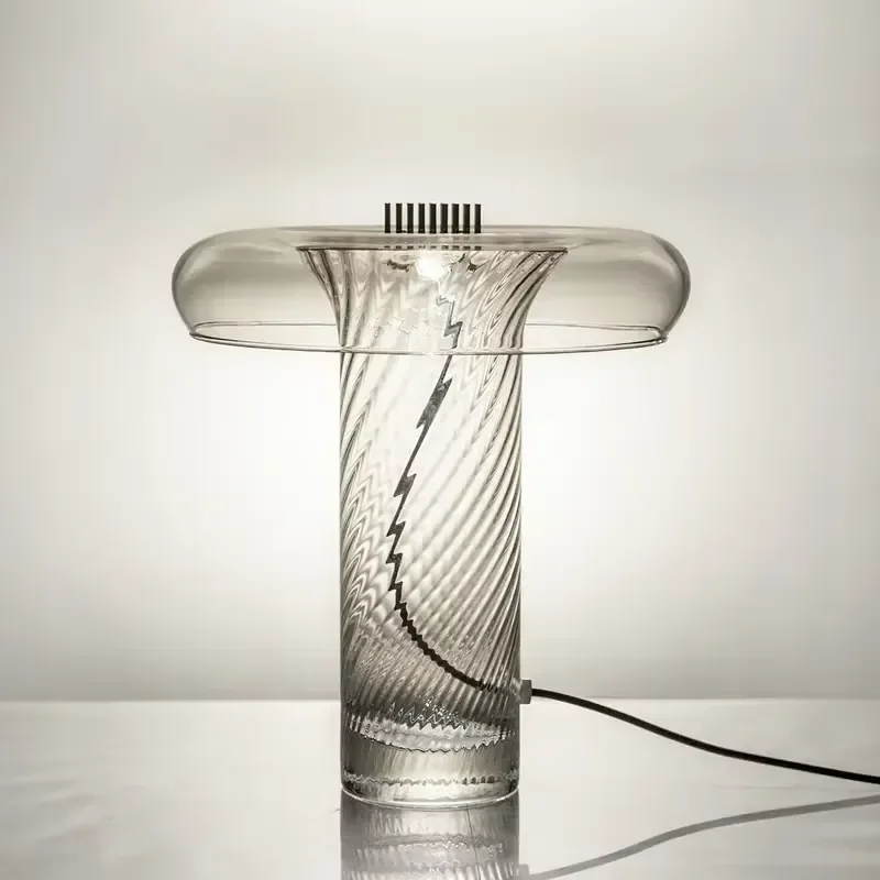 Twisted Pattern Glass LED Table Lamp Study Bedroom Bedside Luxury Modern Creative  Desk Light Designer Decor Lighting Fixtures