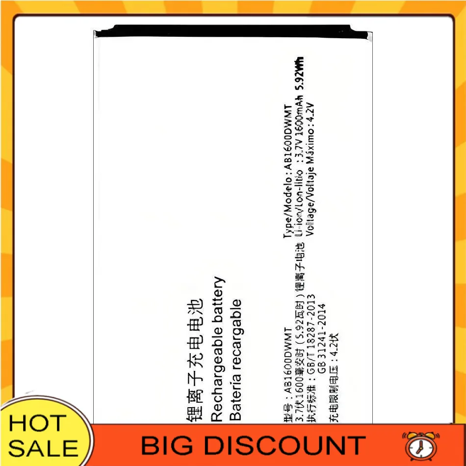 

Mobile Phone Battery AB1600DWMT AB1600DWML 1600Mah For Philips Xenium S309 CTS309