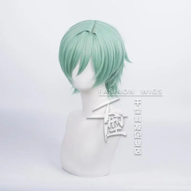 Game Ensemble Stars Kazehaya Tatsumi Cosplay Wig Cyan Short Hair Heat Resistant Synthetic Halloween Party Accessories Props