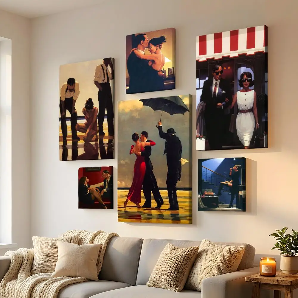Modern Jack Vettriano Portrait Framed Wall Painting HD Canvas Wall Art | Optional Framed/Unframed | Modern Entryway Home Decor