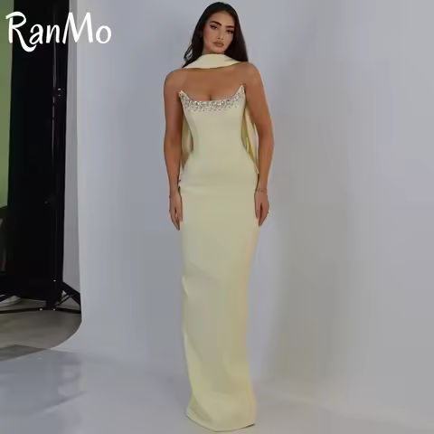 Ranmo Saudi Arabia Mermaid Prom Evening Dresses Strapless Beadings Night Party Dress 2025 Cocktail Prom Gowns Customized