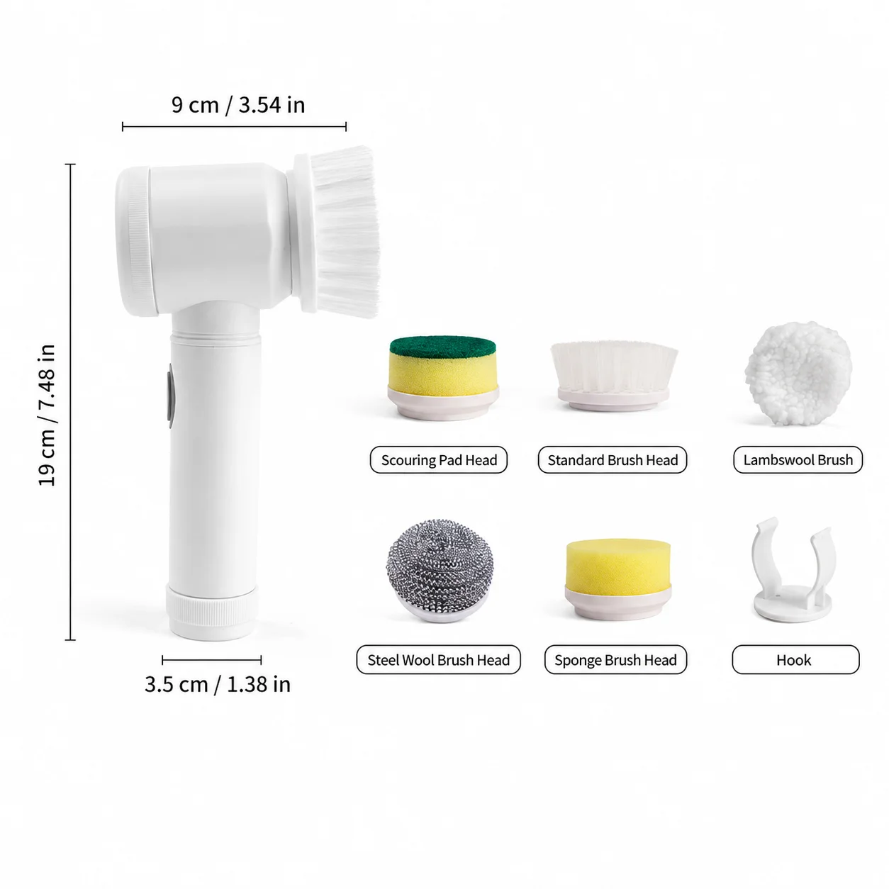 Multifunctional Car Detailing Brush, Auto Paint Scratch Polishing Cleaning Brush, IPX5 Waterproof for Minor Scratches & Dirt Cle