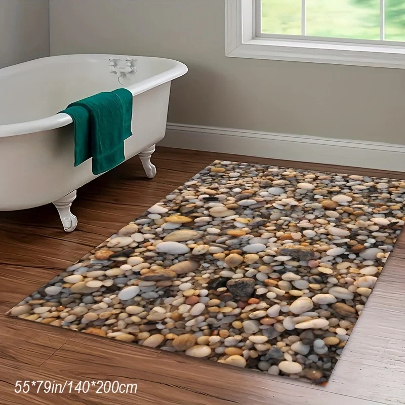 

Ultra-Soft Crystal Velvet Pebble Design Area Rug Non-Slip Dot Backing, Easy Clean, High Quality, Decorative Carpet fo