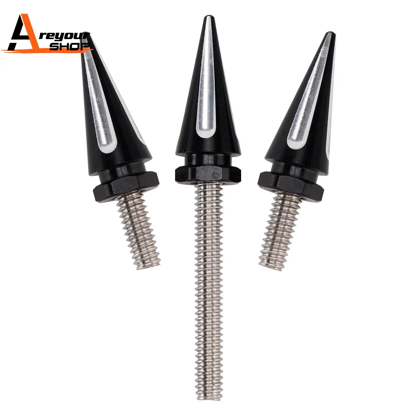 

3-строконечные болты лобового стекла для Street Glide FLHX Electra Glide FLHT 2014-2024, черный/серебристый