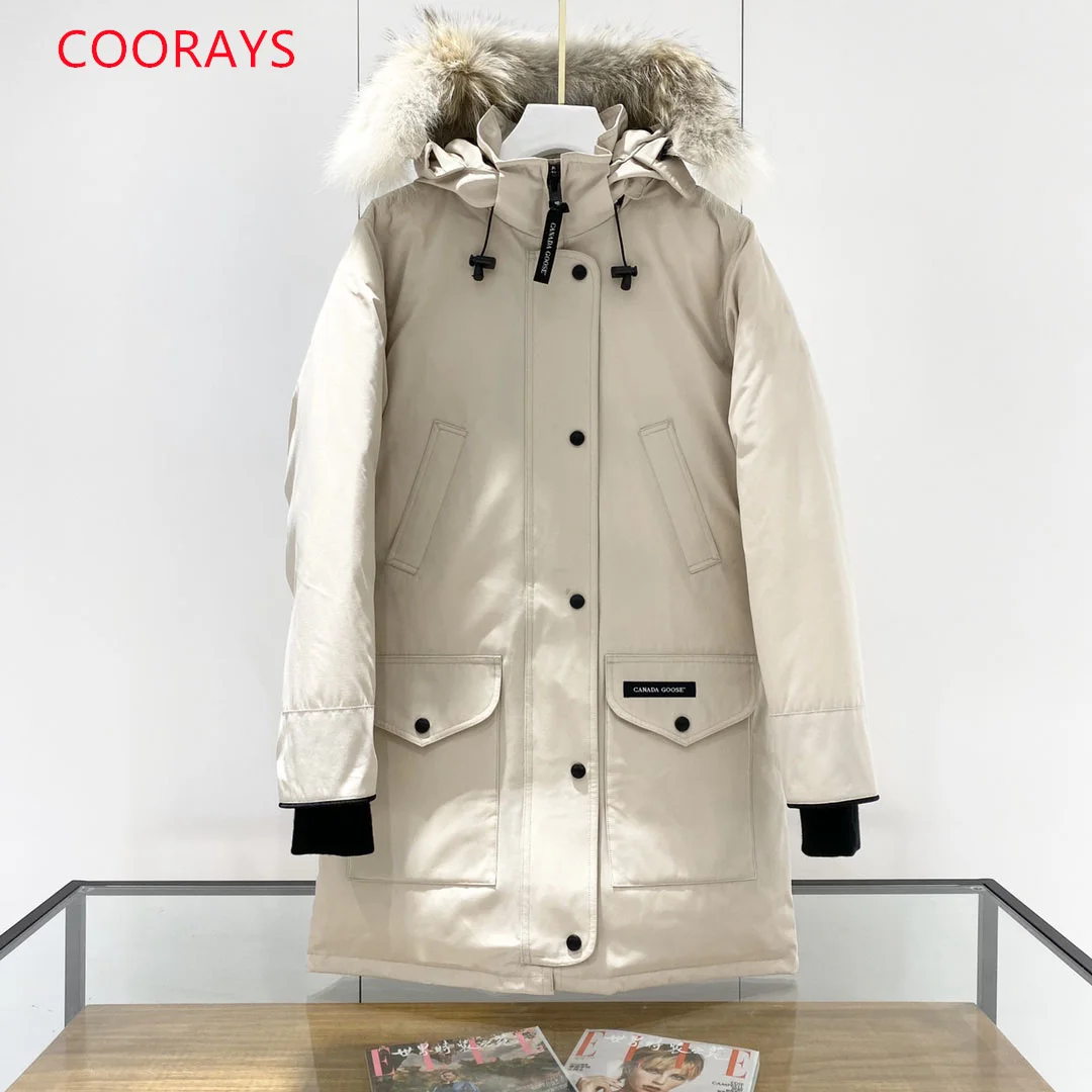 07 Canadian Down Jacket Women Parka Expedition 90% White Goose Down Snowcoat Top Brand Long Coat Lady Authentic Coyote Fur 6660L