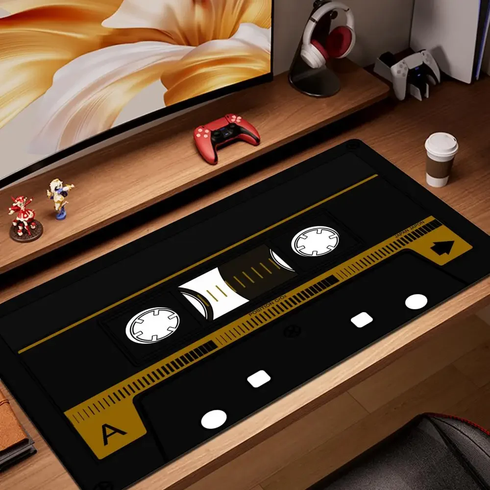 Vintage Cassette Music Tape Mouse Pad Rubber Non-Slip Base Desk Mat High Quality Material Gaming Mat Mouse Pads With Lock Edge