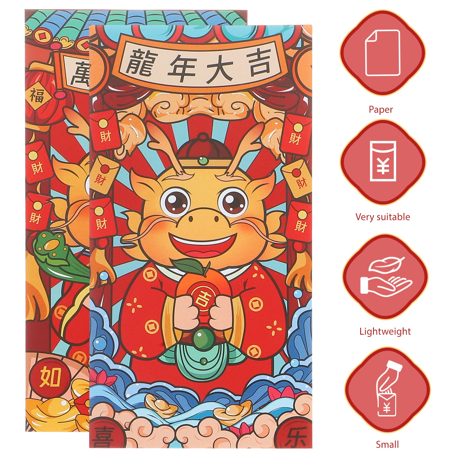 

24 Pcs Large Size Red Envelopes Spring Festival Lucky Money Packets Chinese Style Paper Envelope Writing Letter