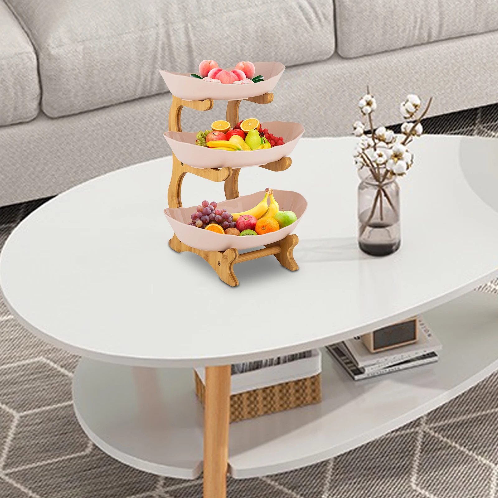 

3-Tier Serving Bowls with Stand, Snack Dessert Cake Tray Plate Rack for Wedding