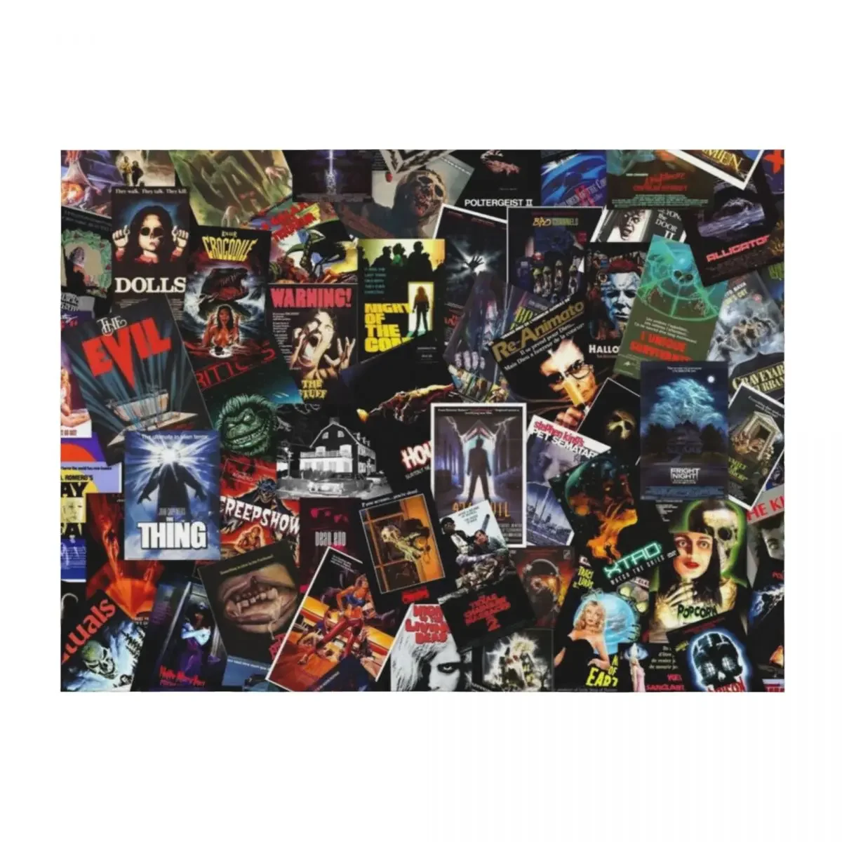 

Horror MovieCover Collage Throw Blanket cosplay anime Flannel Fabric Hairys Flannel Blankets