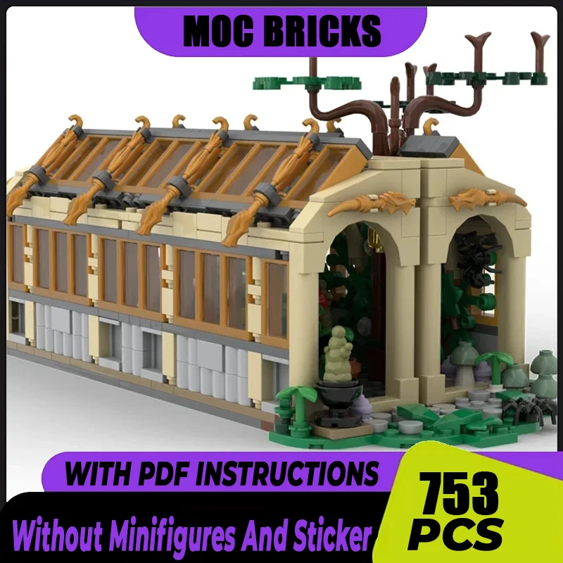Famous Scene Moc Building Blocks Modular Herbology Classroom Greenhouse Model Technology Brick Assembly Construction Toy Holiday