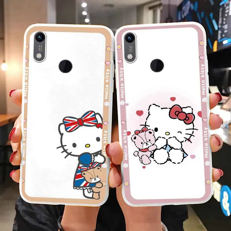 Phone Case for For Huawei Y6 Y7 Y9 2019 Girl Anti-drop Cute Cartoon Cinnamoroll Kuromi Hello Kitty Silicone Soft Back TPU Cover