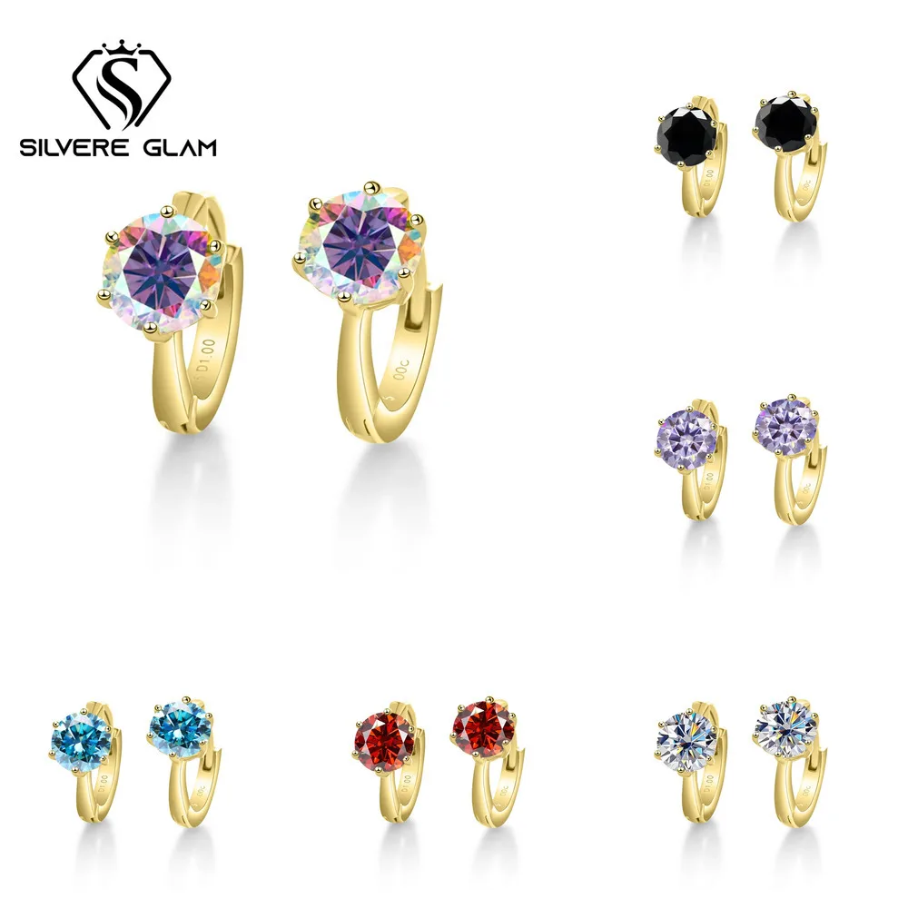 

Hot Selling 1 CT 925 Sterling Silver Moissanite Women's Earrings With Certificates Essential Minimalist Jewelry Fairy Jewelry