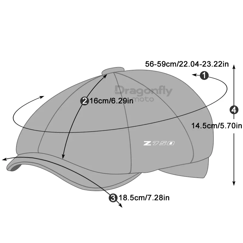 Z750 Мужской берет с логотипом в стиле ретро Британская шляпа из смесовой шерсти Винтажная твидовая мужская повседневная шляпа газетчика Плоская кепка для Kawasaki Z 750