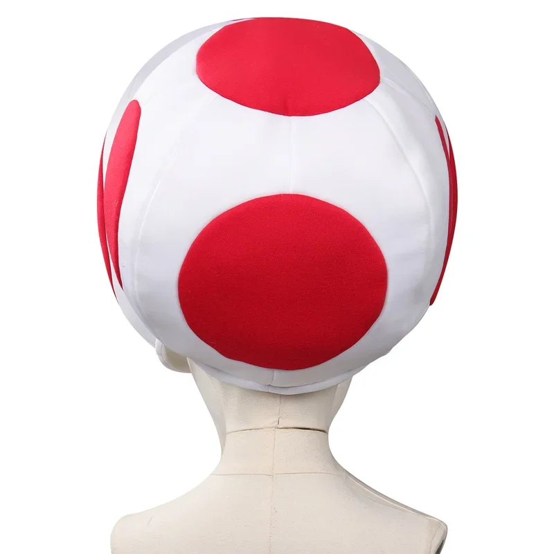 ZA01 Bambini Ragazzi Toad Kinopio Cappello Cosplay Anime Gioco Bros 2 Gioco di ruolo Punto rosso Testa di fungo Accessori per costumi Fancy DressZa0@