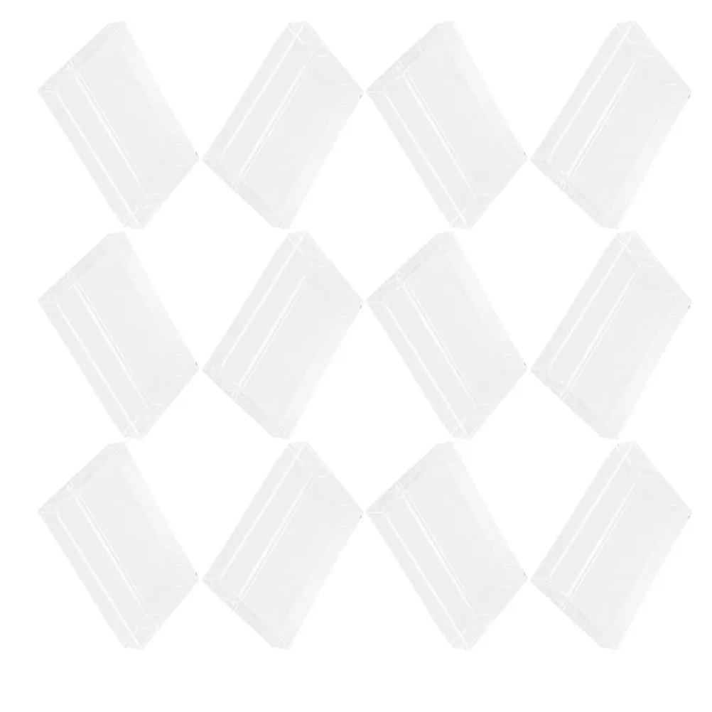 

12pcs Transparent Multifunctional Organizer Clear Plastic Holder Portable Music Tape Case Compact Holder Storage Clear Box