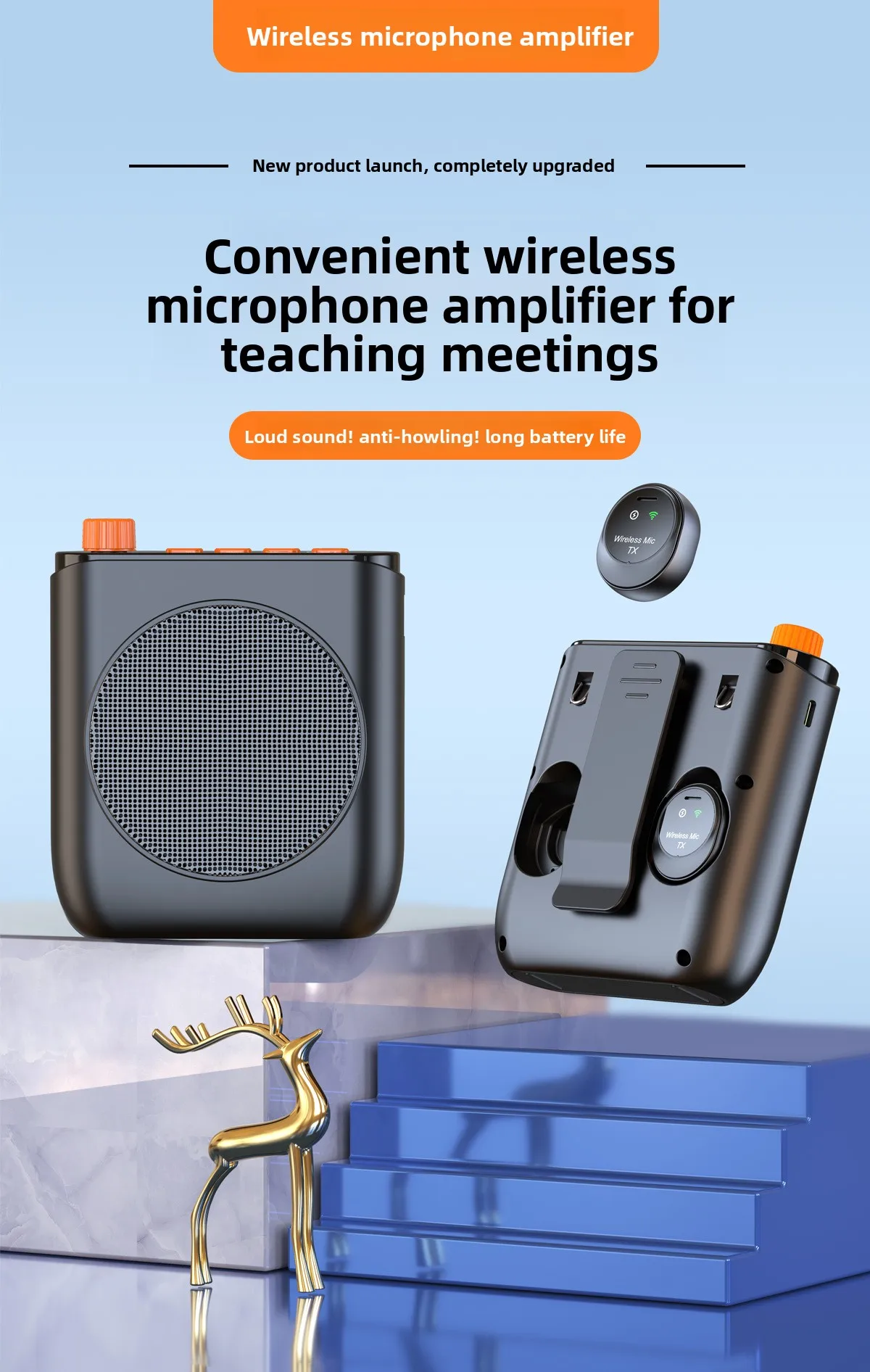 

No whistling J98 little bee loudspeaker portable wireless lavalier wheat teacher teaching tour guide special bluetooth speaker